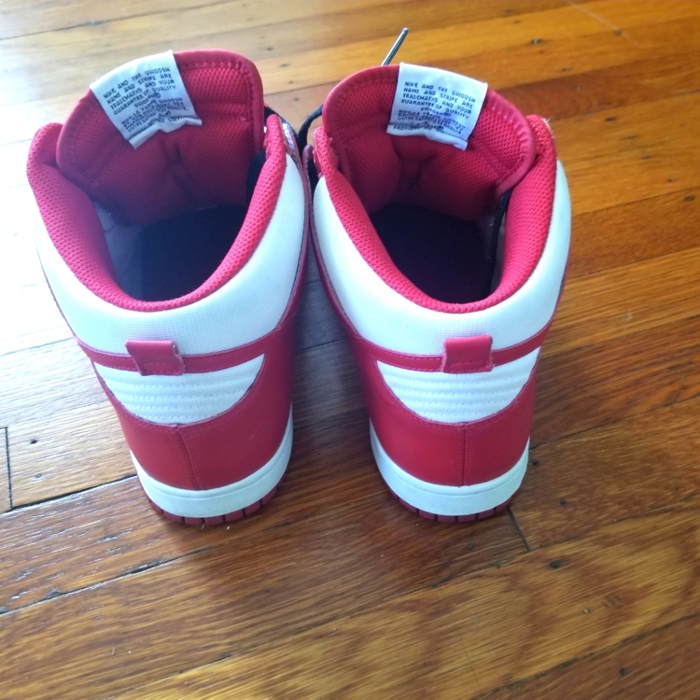 Nike Men's Dunk High White Varsity Red Size 10 - Picture 3 of 5